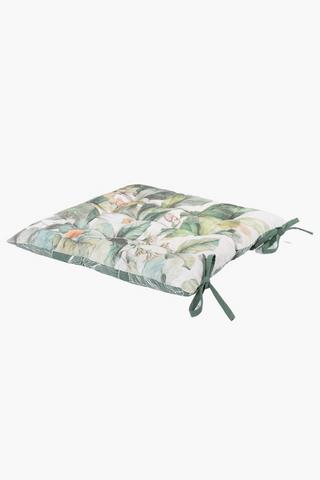 Printed Fiddle Leaf Cotton Chairpad, 50x50cm