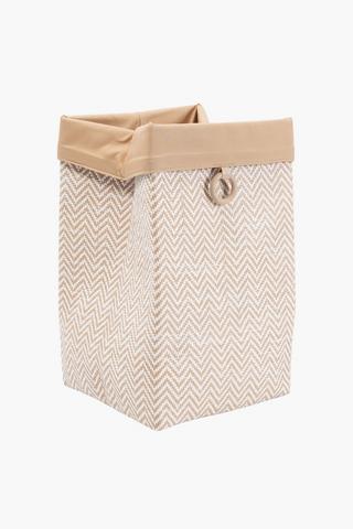 Zig Zag Woven Laundry Basket
