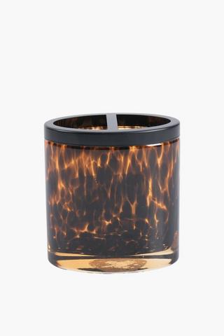 Glass Leopard Print Toothbrush Holder