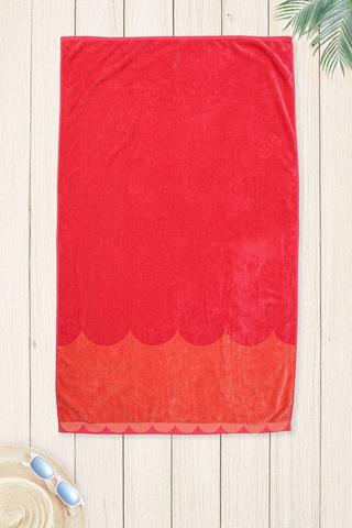 Cotton Jacquard Scallop Beach Towel, 85x160cm