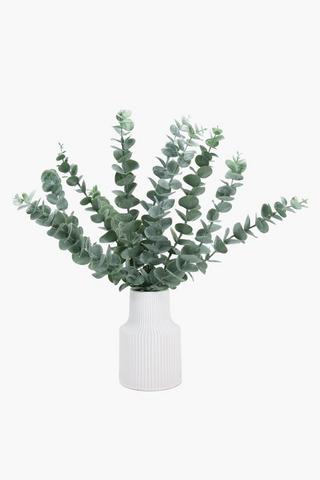 Gum Leaf In Ribbed Vase, 10x42cm