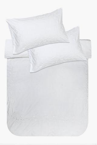 Premium 144tc Embroidered Floral Duvet Cover Set