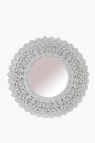 Handcarved Wooden Mirror, 90cm