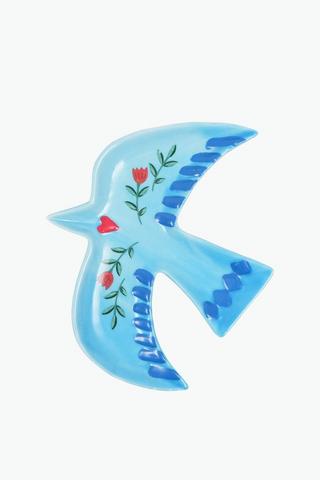Bird Trinket Plate, 16x13.5cm