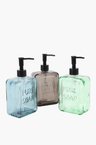 Glass Script Soap Dispenser