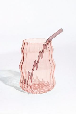 Curvey Ribbed Sippy Glass