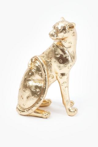 Seated Cheetah Statue, 13x20.5cm