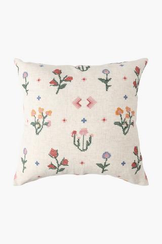 Textured Cross Stitch Haltia Scatter Cushion, 50x50cm