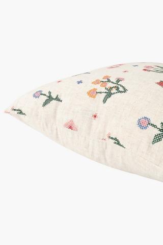 Textured Cross Stitch Haltia Scatter Cushion, 50x50cm