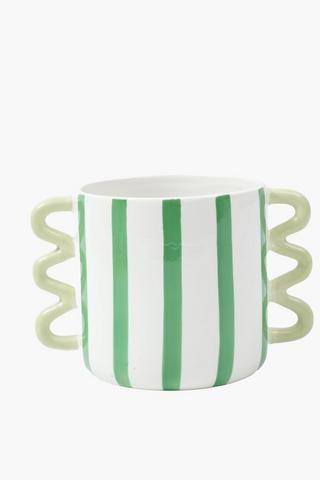 Scribble Stripe Planter, 12x13cm