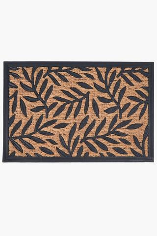 Coir Rubber Leaf Door Mat, 40x60cm