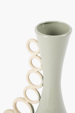 Metal Fluted Urn, 19x34cm