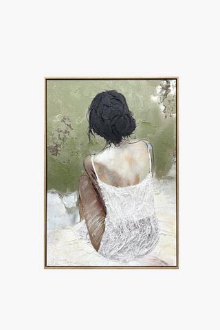 Hand Painted Textured Lady Canvas, 70x100cm