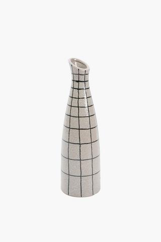 Checked Slant Vase, 13x43cm