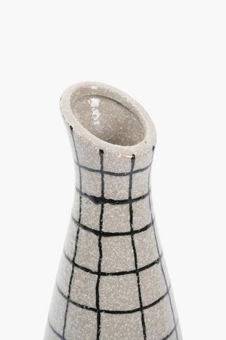 Checked Slant Vase, 13x43cm