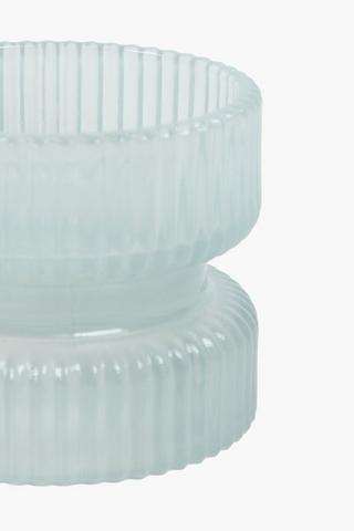 Ribbed Pillar Candle Holder, 9x7cm