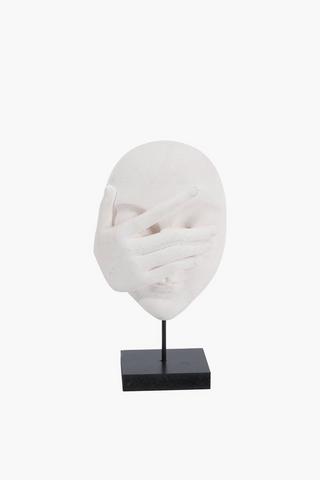 Hand On Face On Plinth, 15x28cm