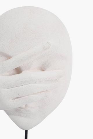 Hand On Face On Plinth, 15x28cm
