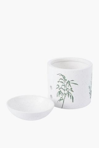 Engraved Floral Oil Burner, 9.5x10.5cm