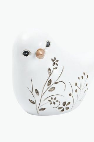 Engraved Wooden Bird Statue, 12.5x8.5cm