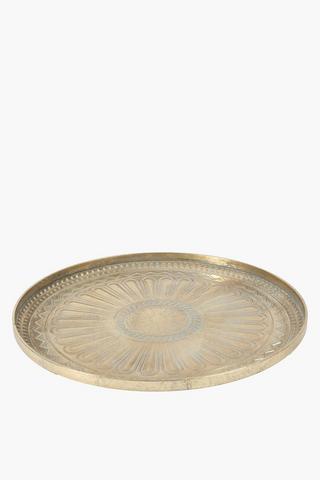 Embossed Metal Decor Tray, 60cm