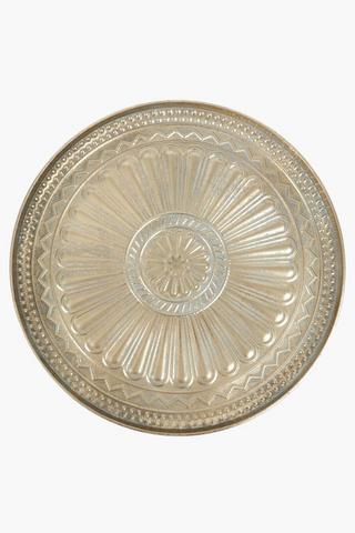 Embossed Metal Decor Tray, 60cm