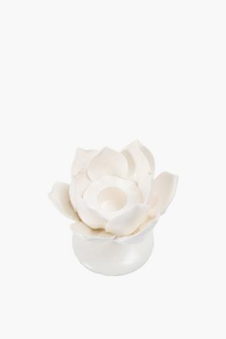 Ceramic Lotus Tealight Holder, 9x10.5cm