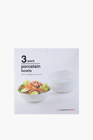 3 Pack Porcelain Bowl Set