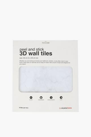 Hex Marble 3d Wall Tiles, 30cm