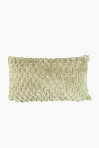 Block Coral Fleece Scatter Cushion, 30x50cm