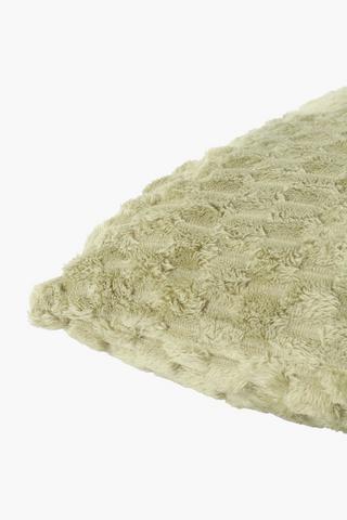 Block Coral Fleece Scatter Cushion, 30x50cm