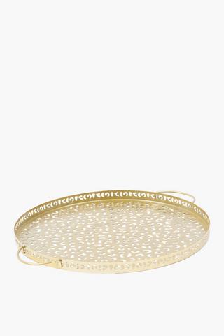 Leopard Cut Out Decor Tray, 31x4cm