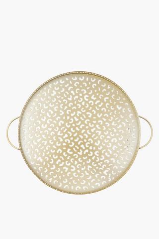 Leopard Cut Out Decor Tray, 31x4cm