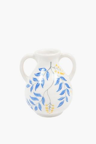 Olive Branch Vase With Handle, 17.5x20.5cm