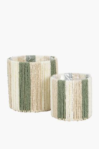 Stripe Planter, 19x19cm