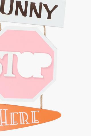 Slat Bunny Hanging Sign, 25x58cm