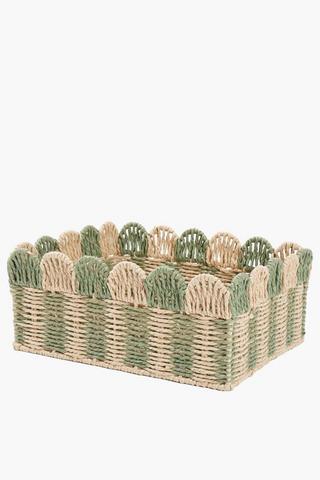 Paper Straw Scallop Utility Basket Medium