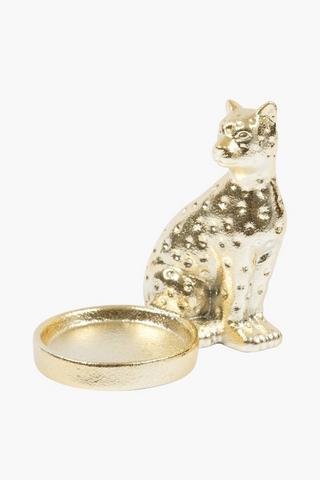 Leopard Candle Plate, 9.5x15cm