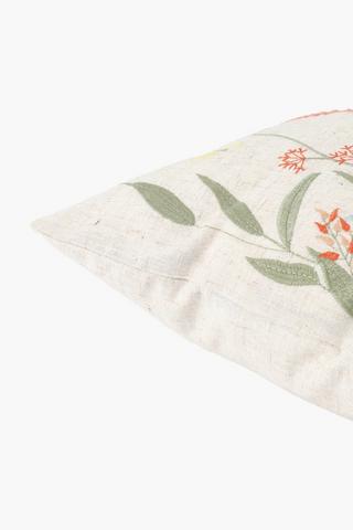 Printed Embroidered Lari Botanic Scatter Cushion, 40x60cm