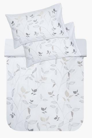 Soft Touch Embroidered Botanical Duvet Cover Set