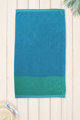 Cotton Jacquard Half Block Beach Towel, 85x160cm