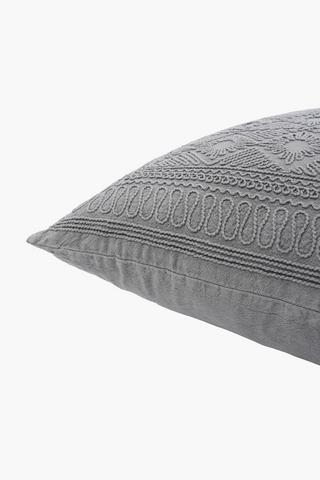 Premium Cotton Geometric Border Scatter Cushion Cover, 60x60cm
