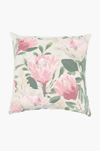Printed Fuji Protea Scatter Cover Only, 50x50cm