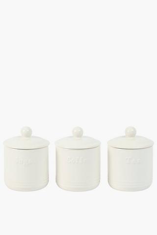 Set Of 3 Ceramic Canisters