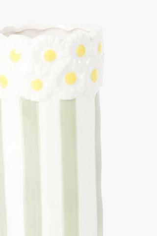 Daisy Stripe Vase, 11.5x21cm