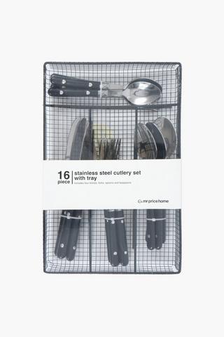 16pc Modena Cutlery Set With Tray