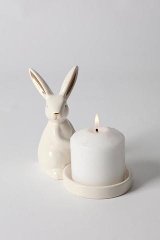 Standing Bunny Pillar Candle Holder, 9.5x14cm