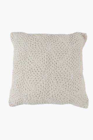 Cotton Crochet Scatter Cushion Cover, 60x60cm