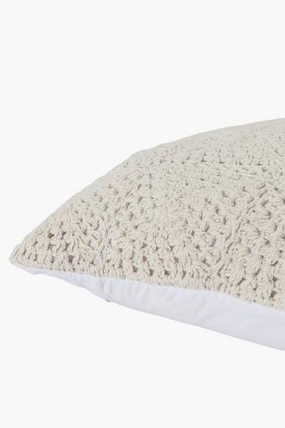 Cotton Crochet Scatter Cushion Cover, 60x60cm