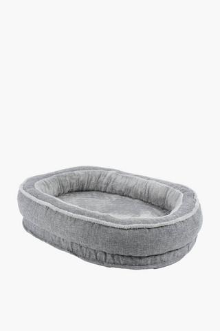 1.2kg Oval Short Fleece Sponge Pet Bed, 89x69cm